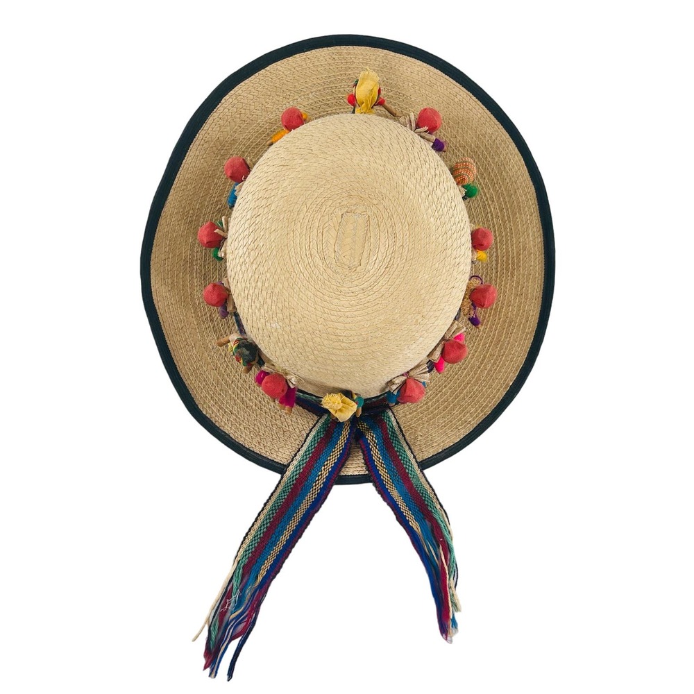 VINTAGE Straw Hat / Guatemalan Doll Hat